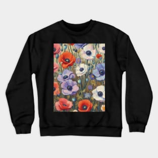 anemone and poppy flower pattern 13 Crewneck Sweatshirt